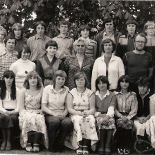 Základní devítiletá škola Bouzov, 9.třída, 1981-1982, třídní učitelka: Margit Pospíšilová
